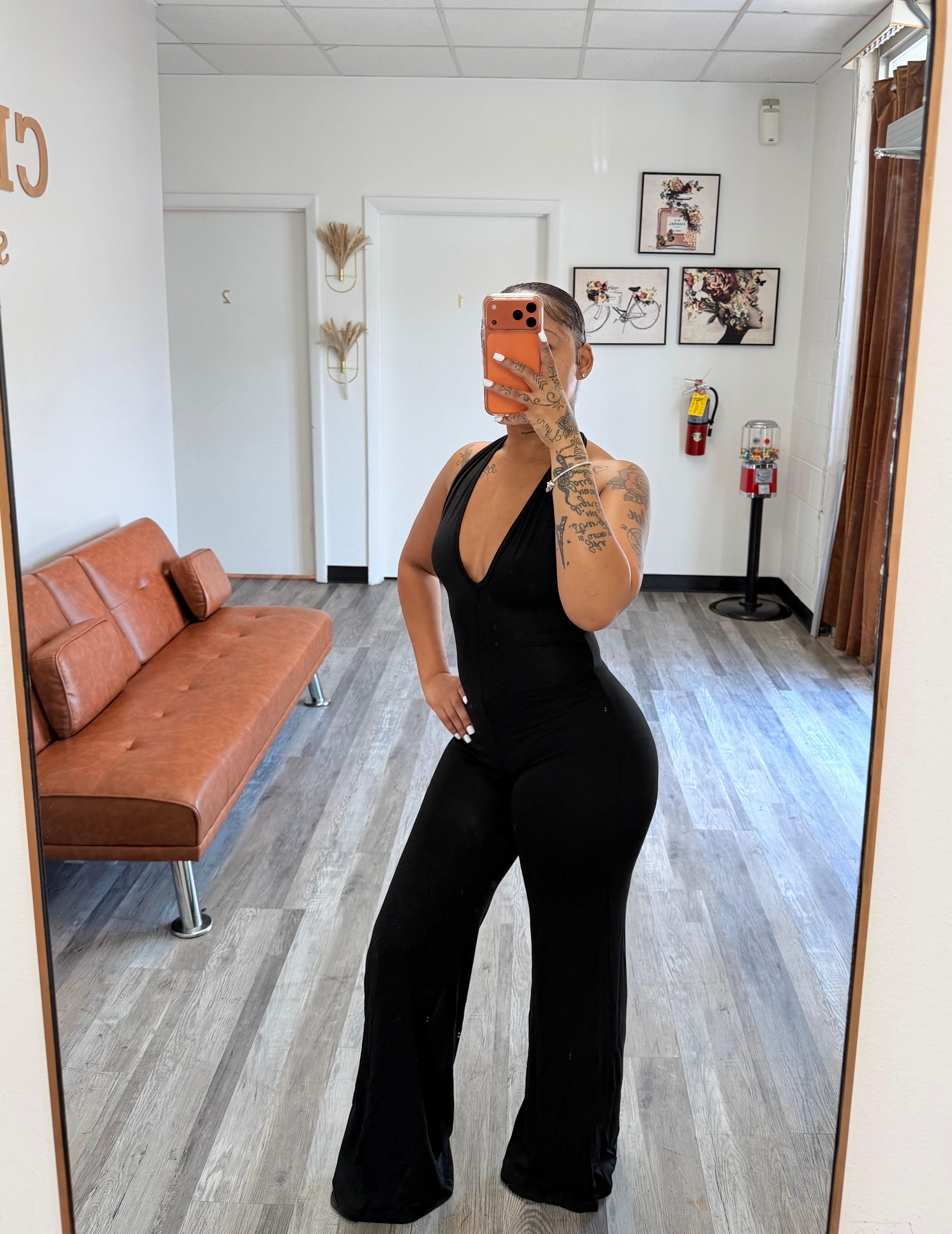 Luxe Halter Jumpsuit-Black
